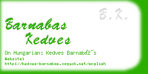 barnabas kedves business card